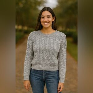 H&M Gray Cable Knit Sweater